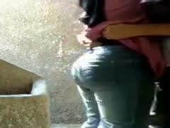 A sultry Arab housewife from Egypt reveals her enormous butt while sucking my dong.
